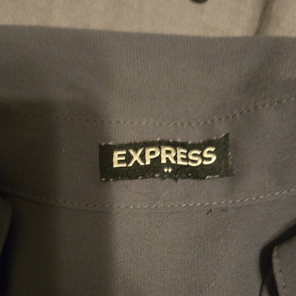 Express Charcoal Button-Up Blouse - image 6